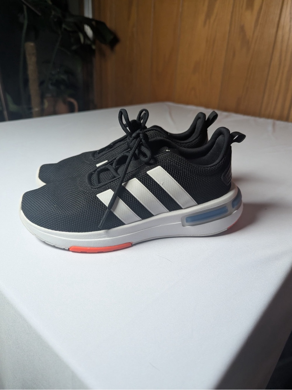 adidas Kids Black Sneakers with White Stripes